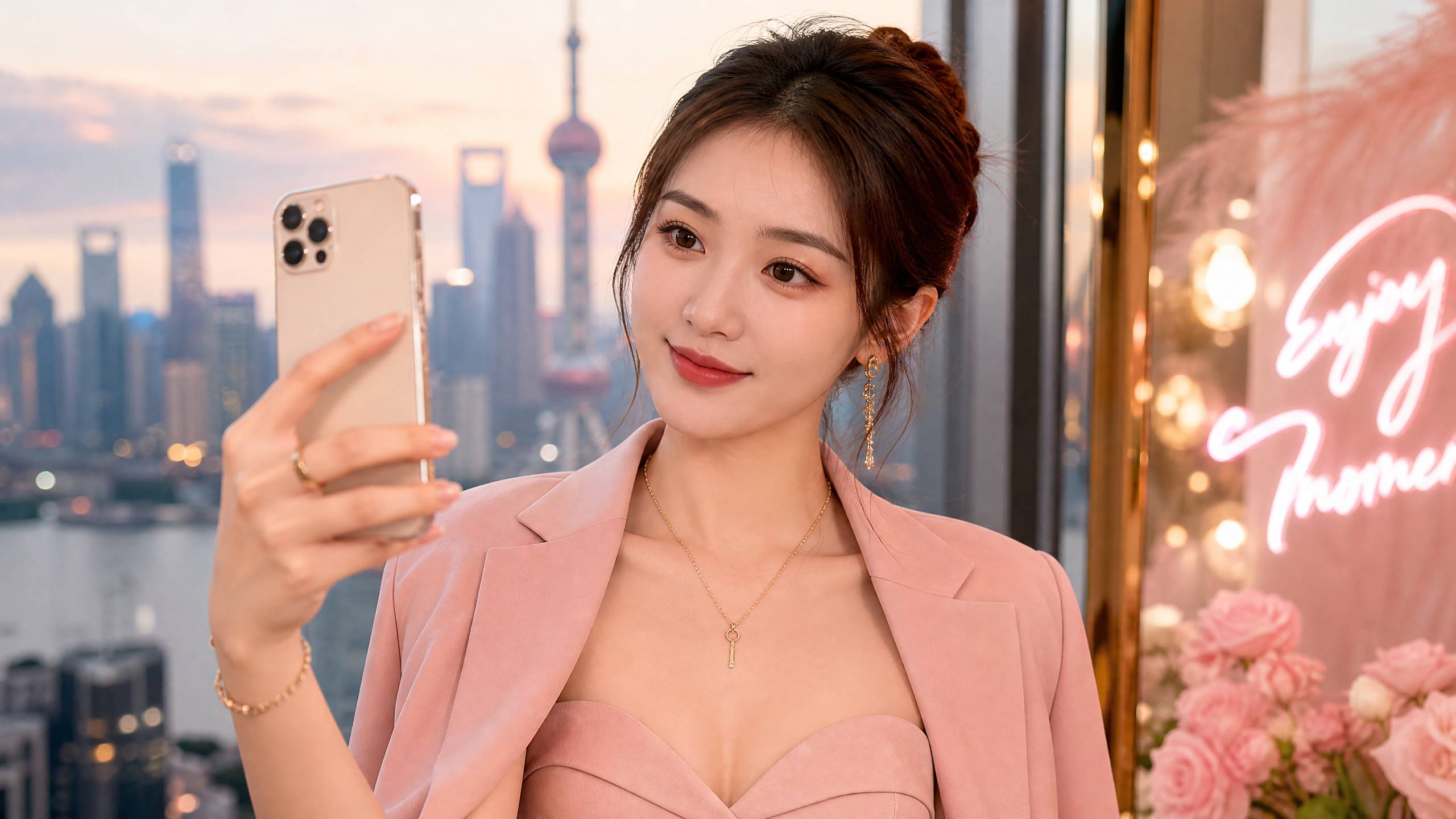 女主播直播录屏网红明星风格